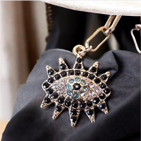 Evil eye stars and moon necklace. Protection necklace. - Picture 8 of 16